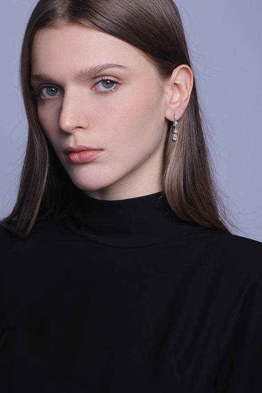 70PT PEAR W.OVAL & MARQUISE DANGLING EARRING (CTA1277)