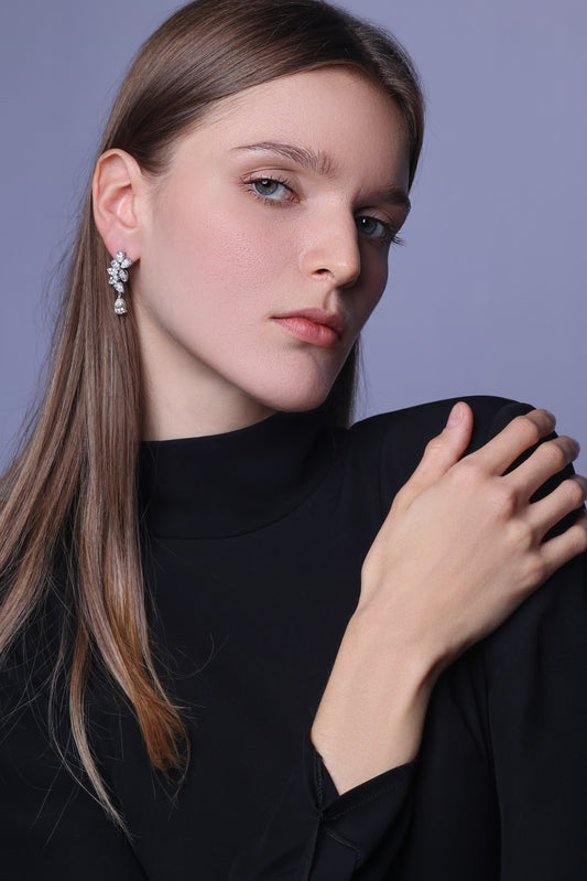 1CT PEAR & MQ EARRING (CTA1282)