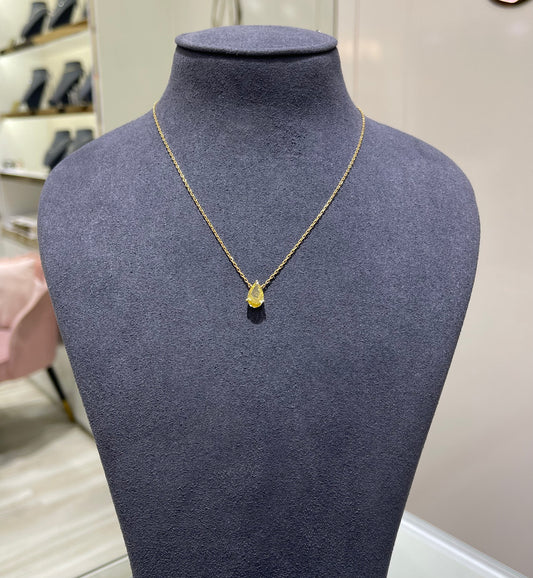 2CT FANCY YELLOW PEAR DIAMOND PENDANT ( ARJS3337)