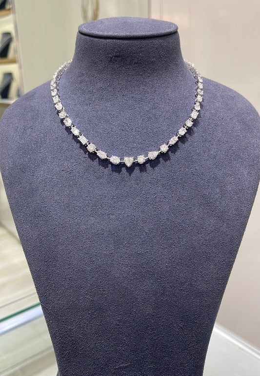 MIX FANCY SHAPE DIAMOND NECKLACE (NMX01)
