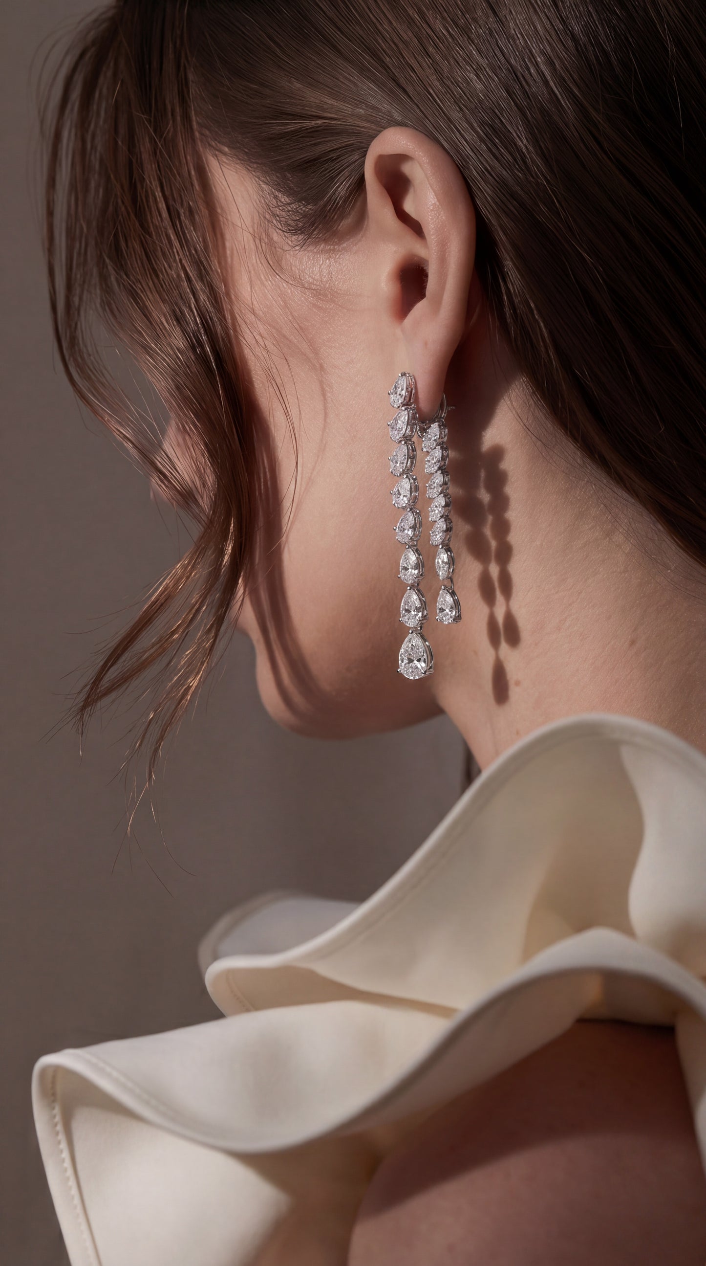 Pear & Marquise Two Line Earring (ARJS4108)