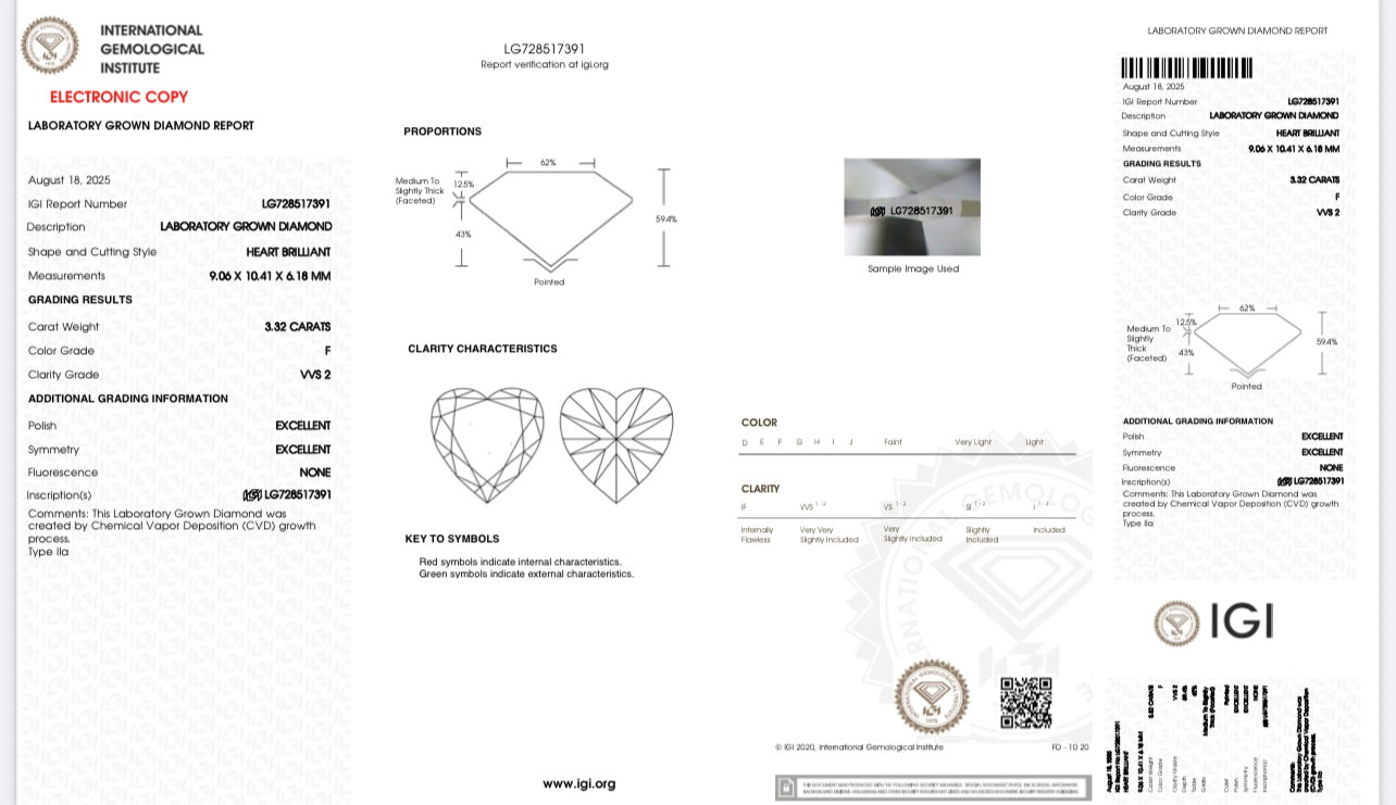 3CT Each Heart Shape Earring (LARJS3773)