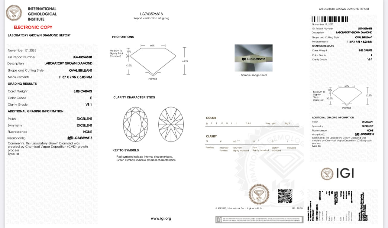 3CT Oval w. Side Baguette Ring (LARJS3805)
