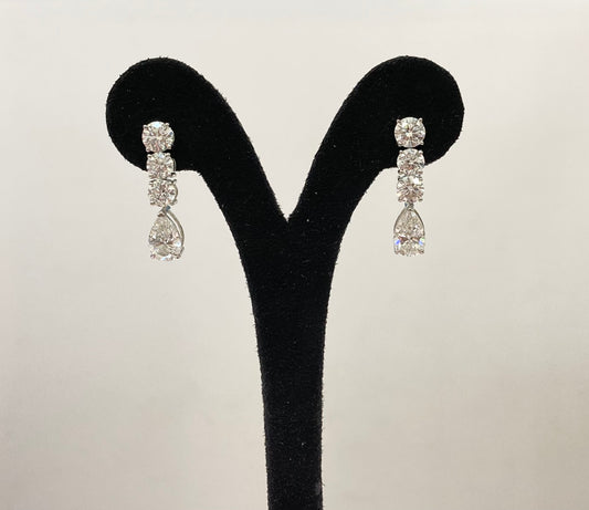 ROUND DIAMOND W/PEAR DROP EARRING (CTA1276)