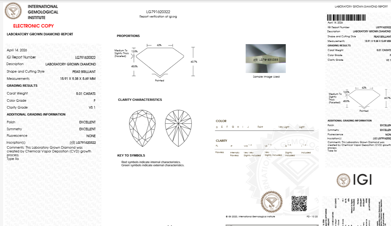 5 Carat Pear Dangling Earring (ARJS4169)