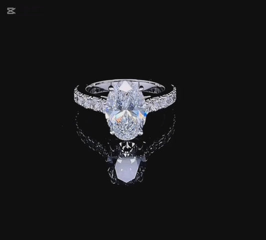 3CT OVAL RING WITH SIDE DIAMOND (ARJS3207)