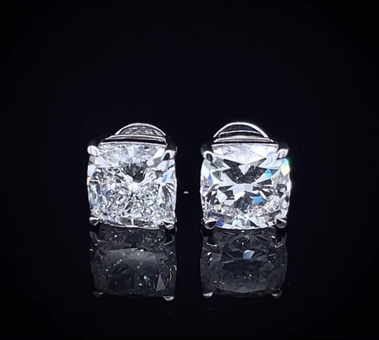 3CT EACH SQUARE CUSHION DIAMOND EARRING (LARJS3517)