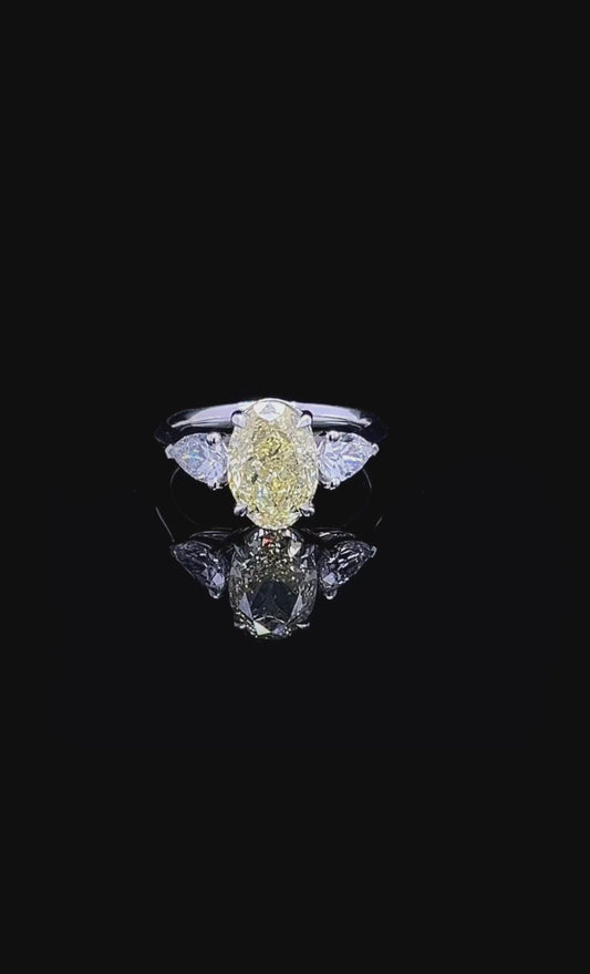 3CT FANCY YELLOW OVAL TRIOLOGY (ARJS3244)