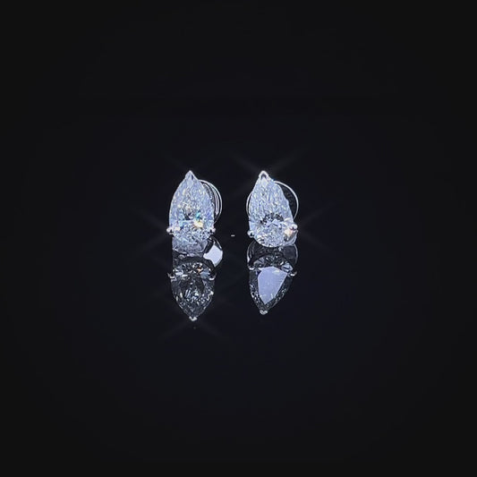 1 CARAT PEAR DIAMOND STUDS