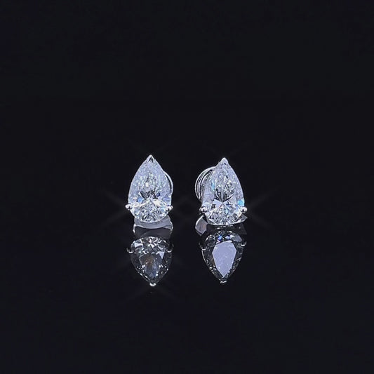 1.50 CARAT PEAR DIAMOND STUDS