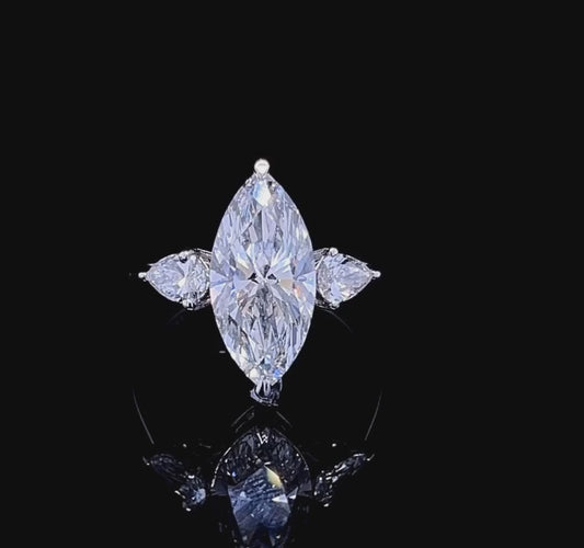 3CT MQ DIAMOND TRIOLOGY RING (ARJS3143)