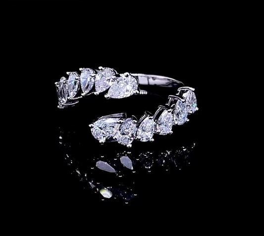 PEAR SHAPE DIAMOND OPEN RING (LARJS3509)