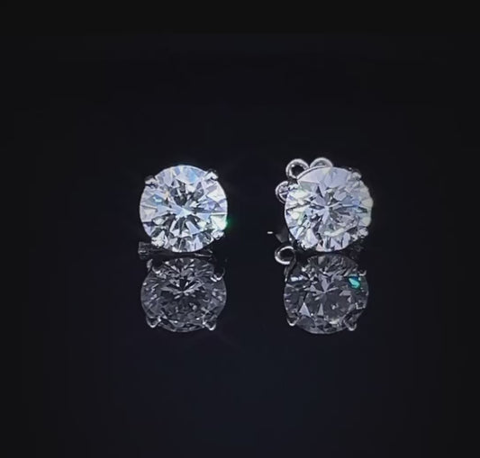 2CT EACH ROUND DIAMOND STUDS EARRING (ARJS3156)