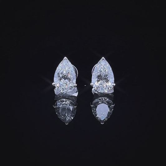 2 CARAT PEAR DIAMOND STUDS