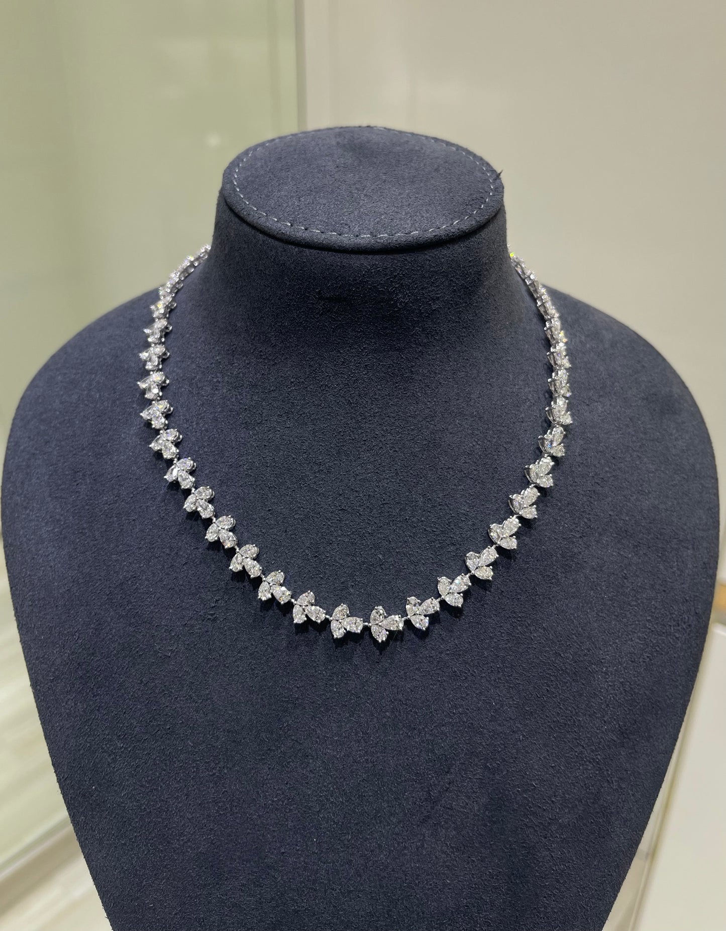 3-STONE PEAR DIAMOND NECKLACE (ARJS3876)
