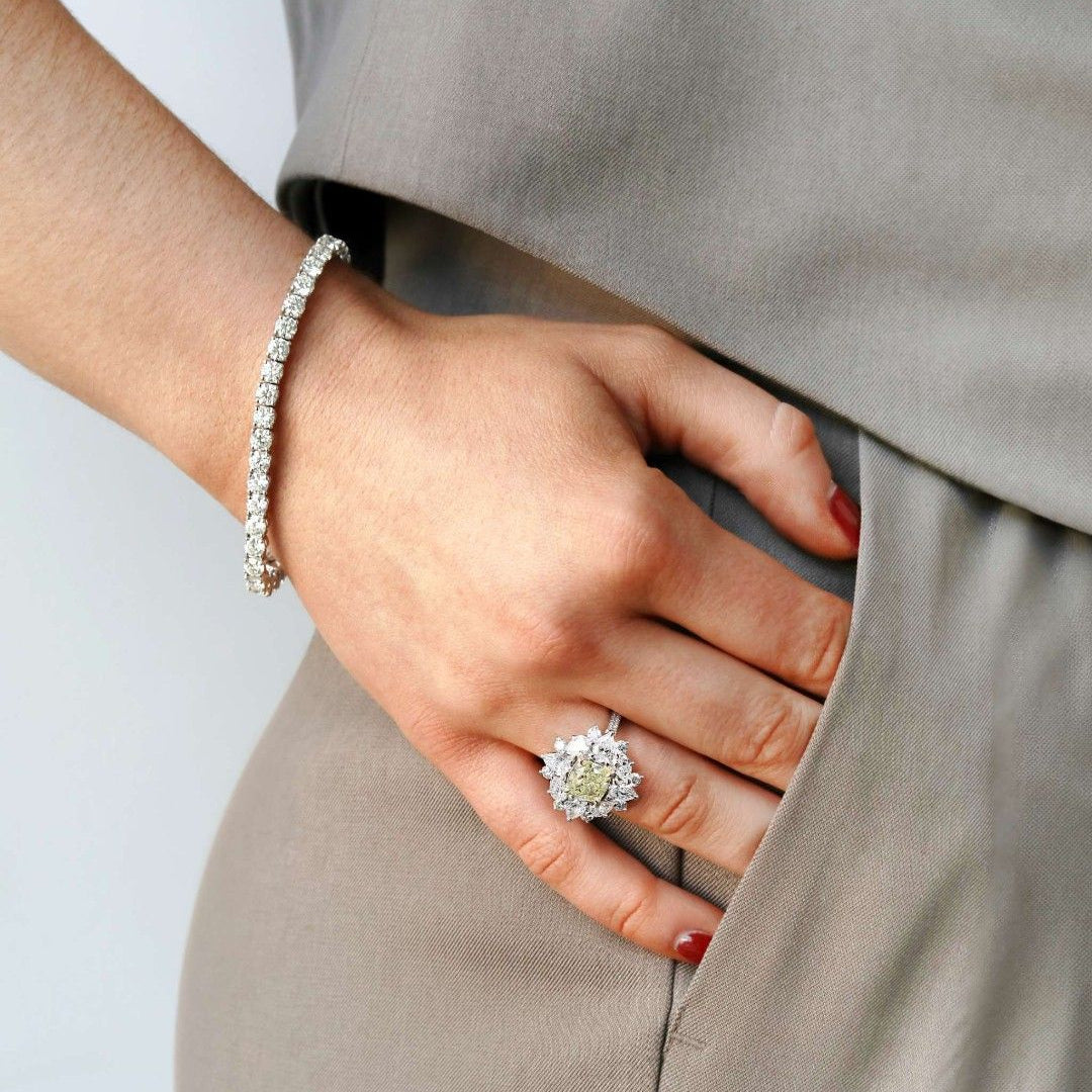 25 Pointer Round Tennis Bracelet (ARJS3314)