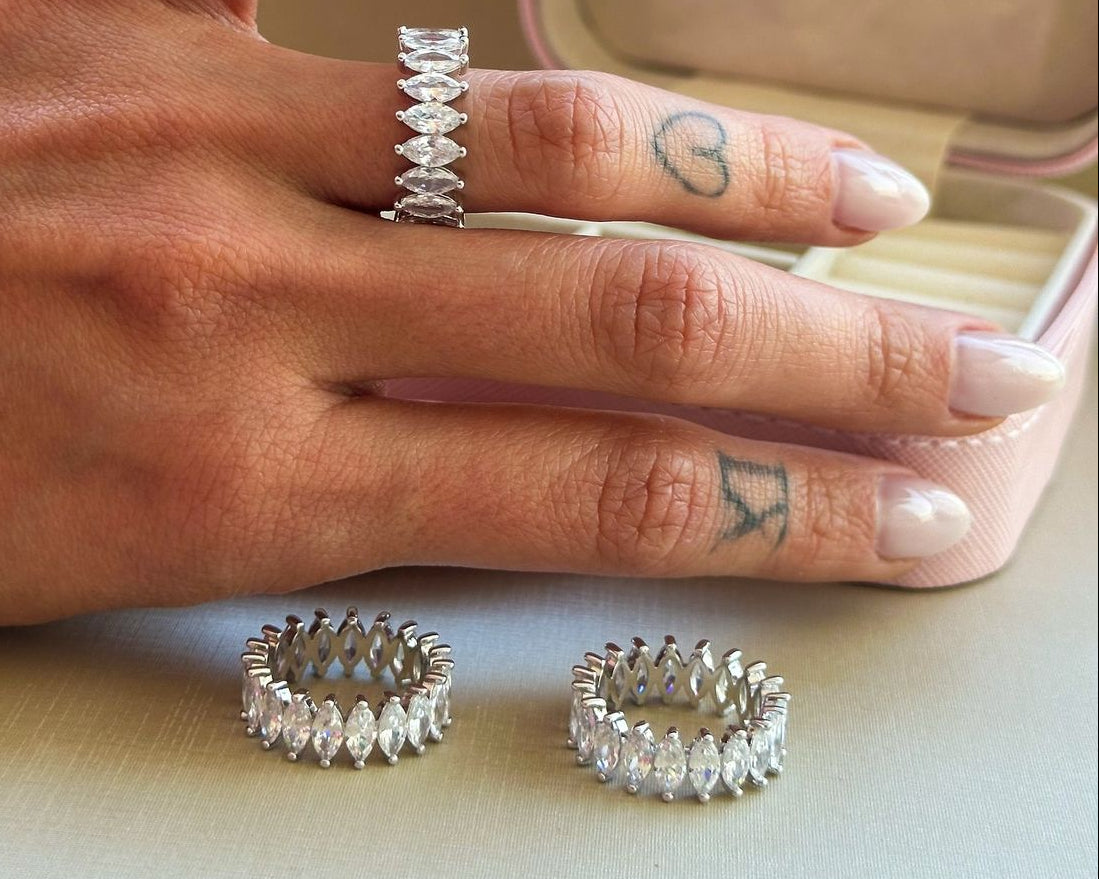 20 Pointer Marquise Diamond Shared Prong Eternity Ring (ARJS3962)