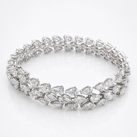 25PT PEAR 3 LINE DIAMOND BRACELET ( LARJS3588)
