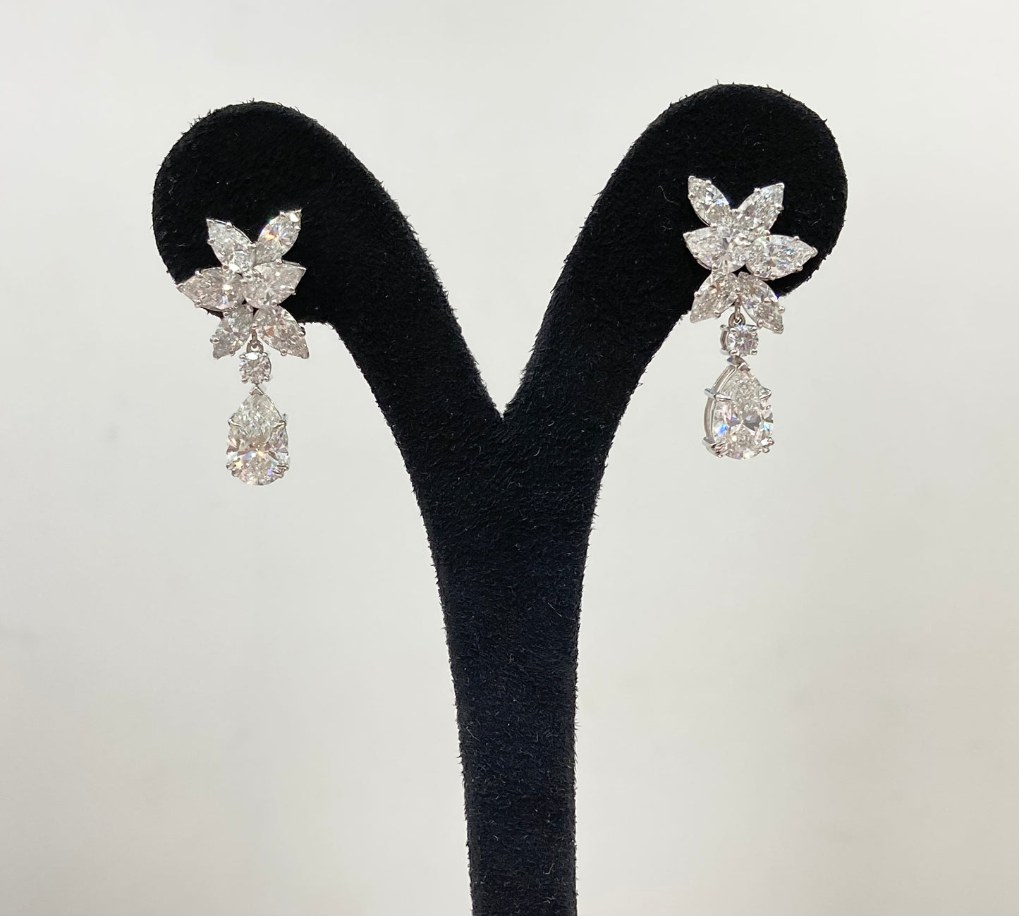 2CT EACH PEAR & MQ FLOWER DESIGN EARRING (CTA1283)