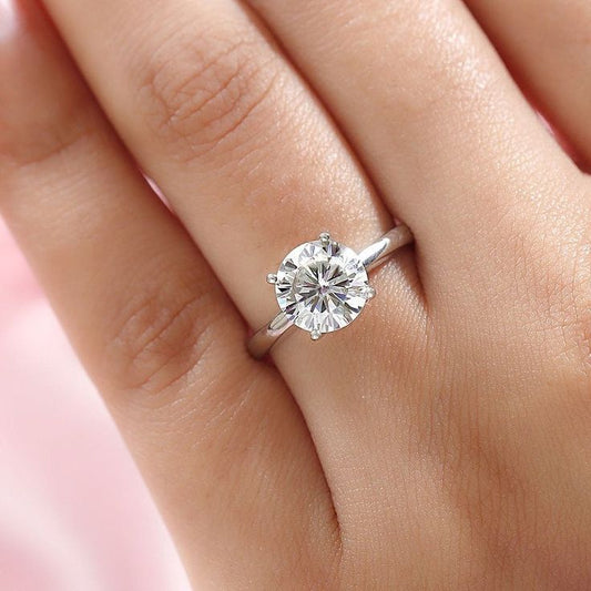 3 Carat Round White Gold Solitaire Ring (ARJS4138)