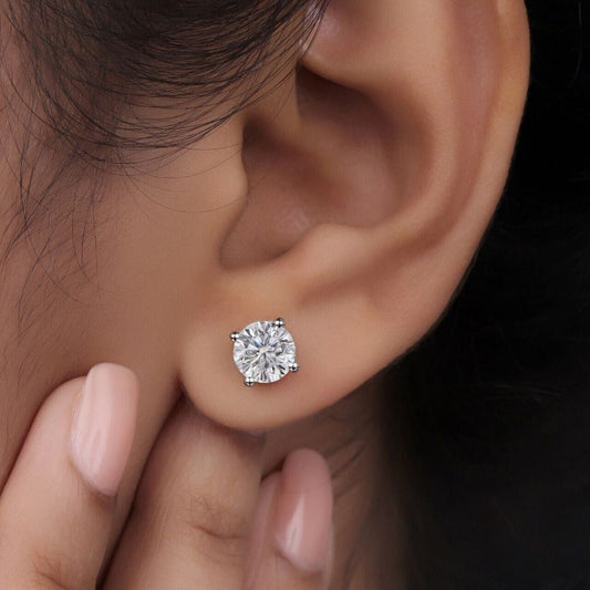 2CT EACH ROUND DIAMOND EARRING (ARJS3990)