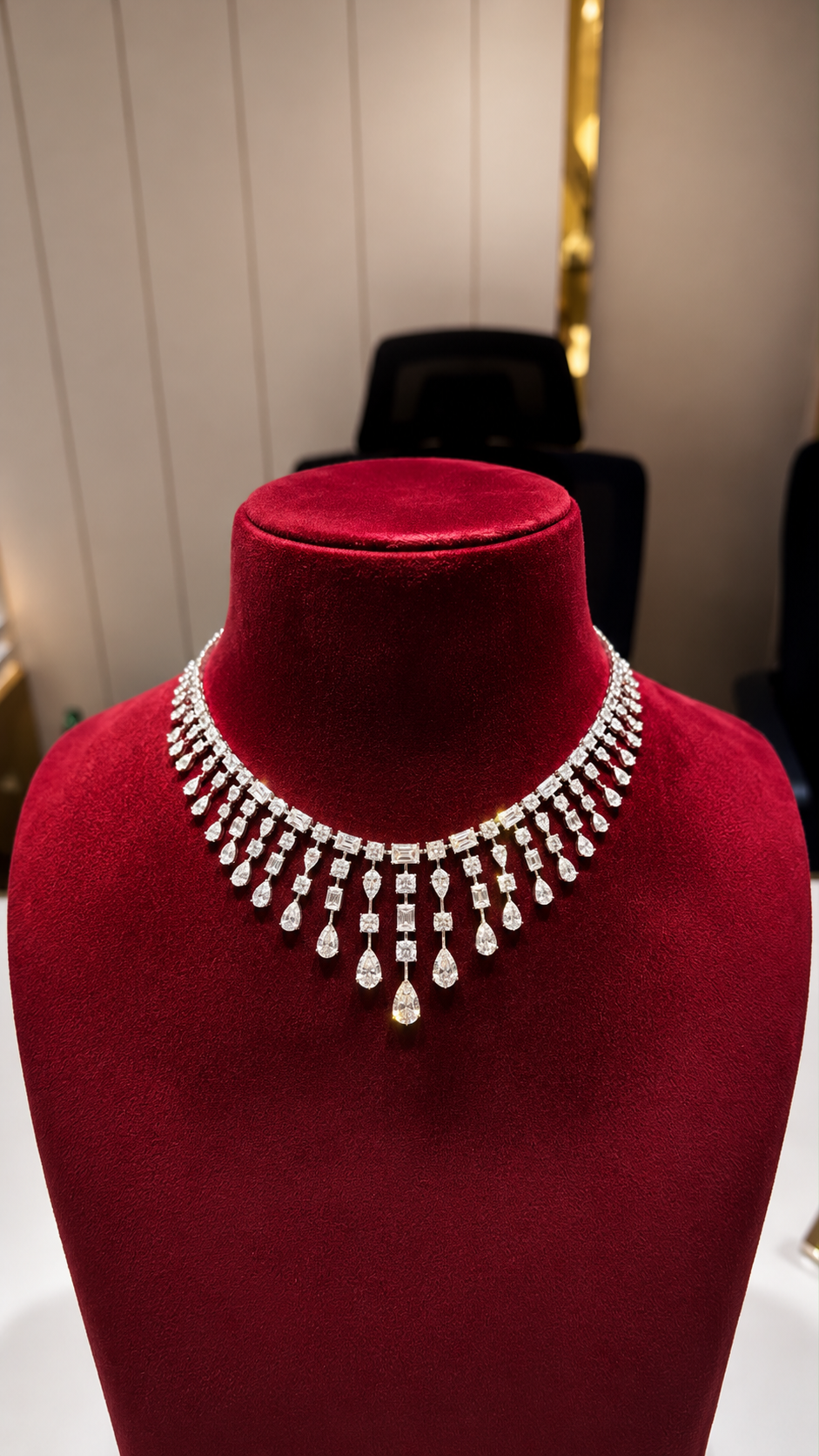 2 Carat Pear Mix Shape Necklace (ARJS4066)