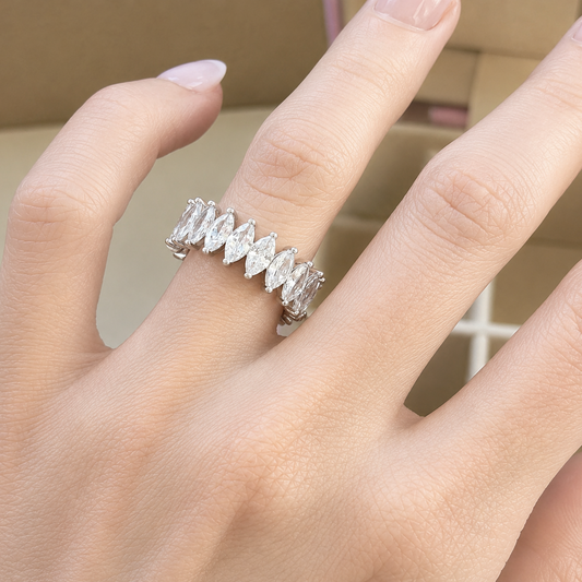 20 Pointer Marquise Diamond Shared Prong Eternity Ring (ARJS3962)