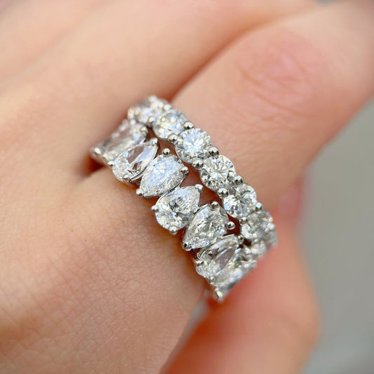 30 Pointer Pear Up Down Full Eternity Band (ARJS3884)
