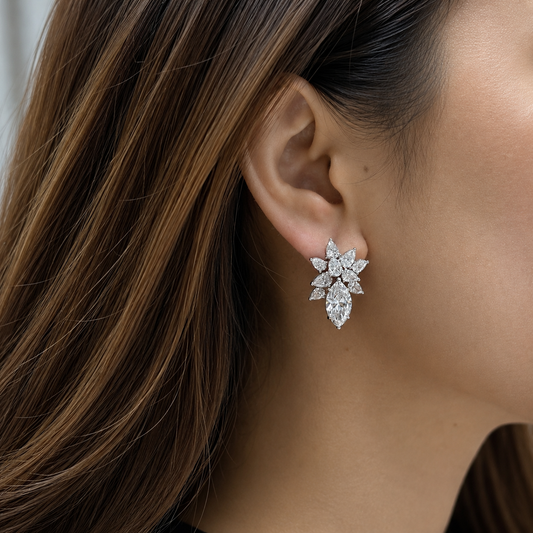 3 Carat Marquise with Pears Earring (ARJS4106)
