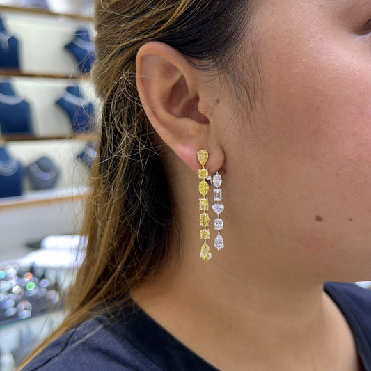 MIX SHAPE YELLOW WHITE EARRING (ARJS4114)