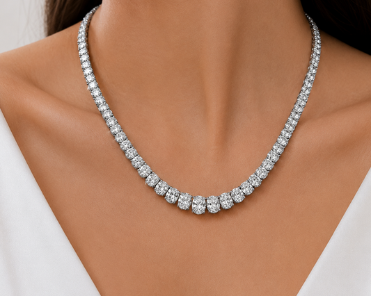 1 CARAT IN GRADUATED OVAL NECKLACE