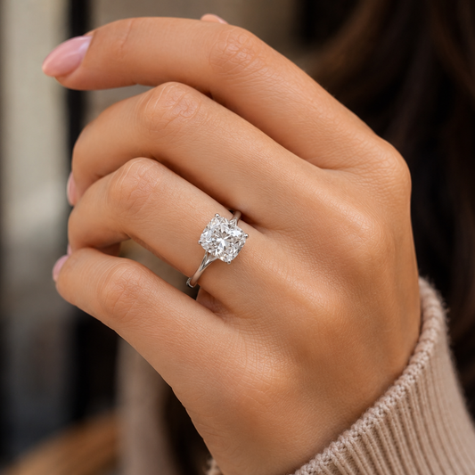 4CT Cushion Solitaire Ring (LARJS3721)