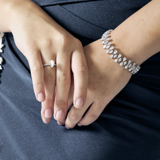 PEAR AND MARQUISE DIAMOND BRACELET (ARJS3479)