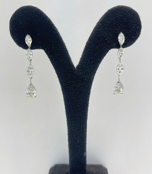 1CT PEAR & MARQUISE DIAMOND EARRING (CTA1279)