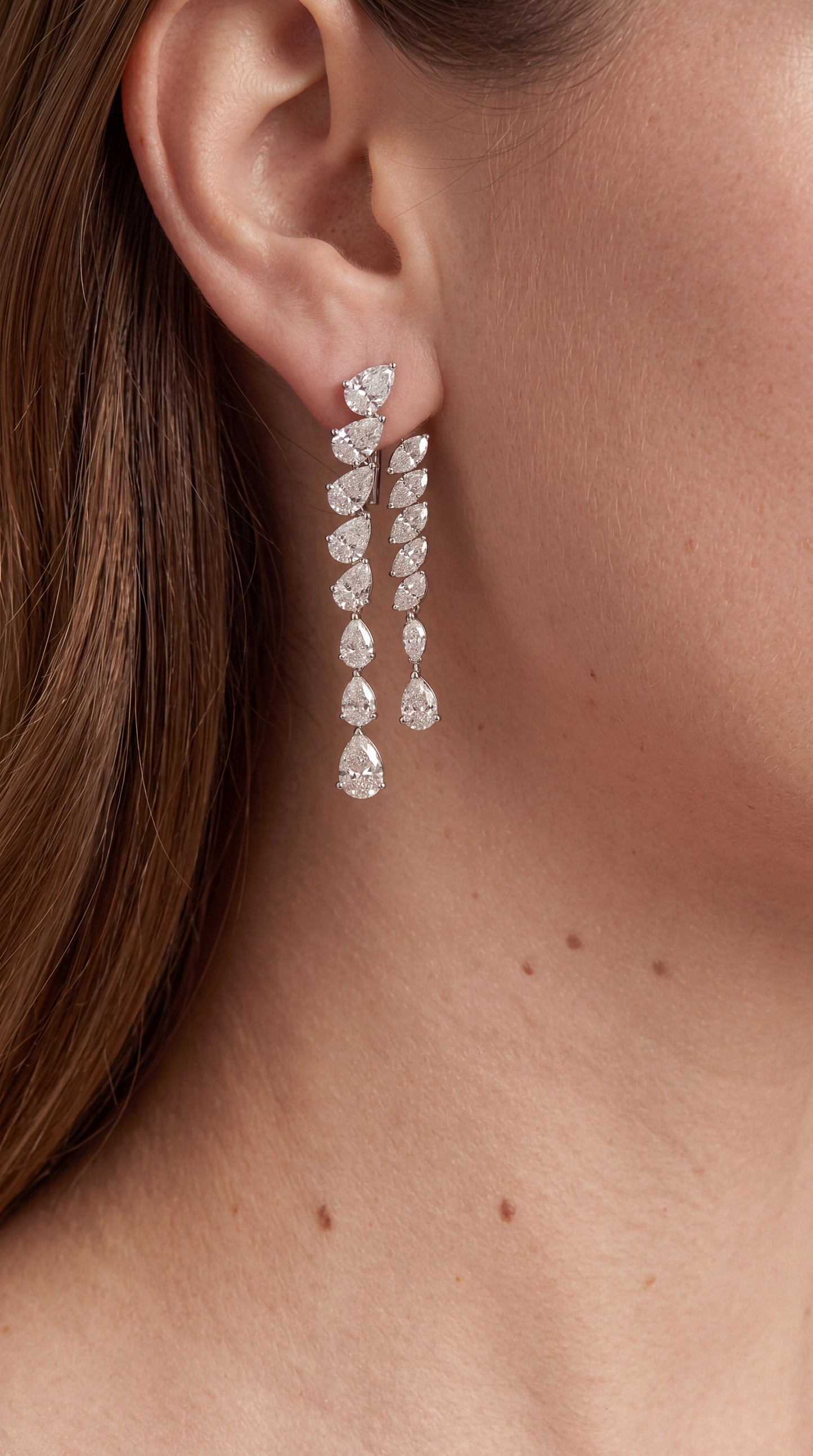 Pear & Marquise Two Line Earring (ARJS4108)