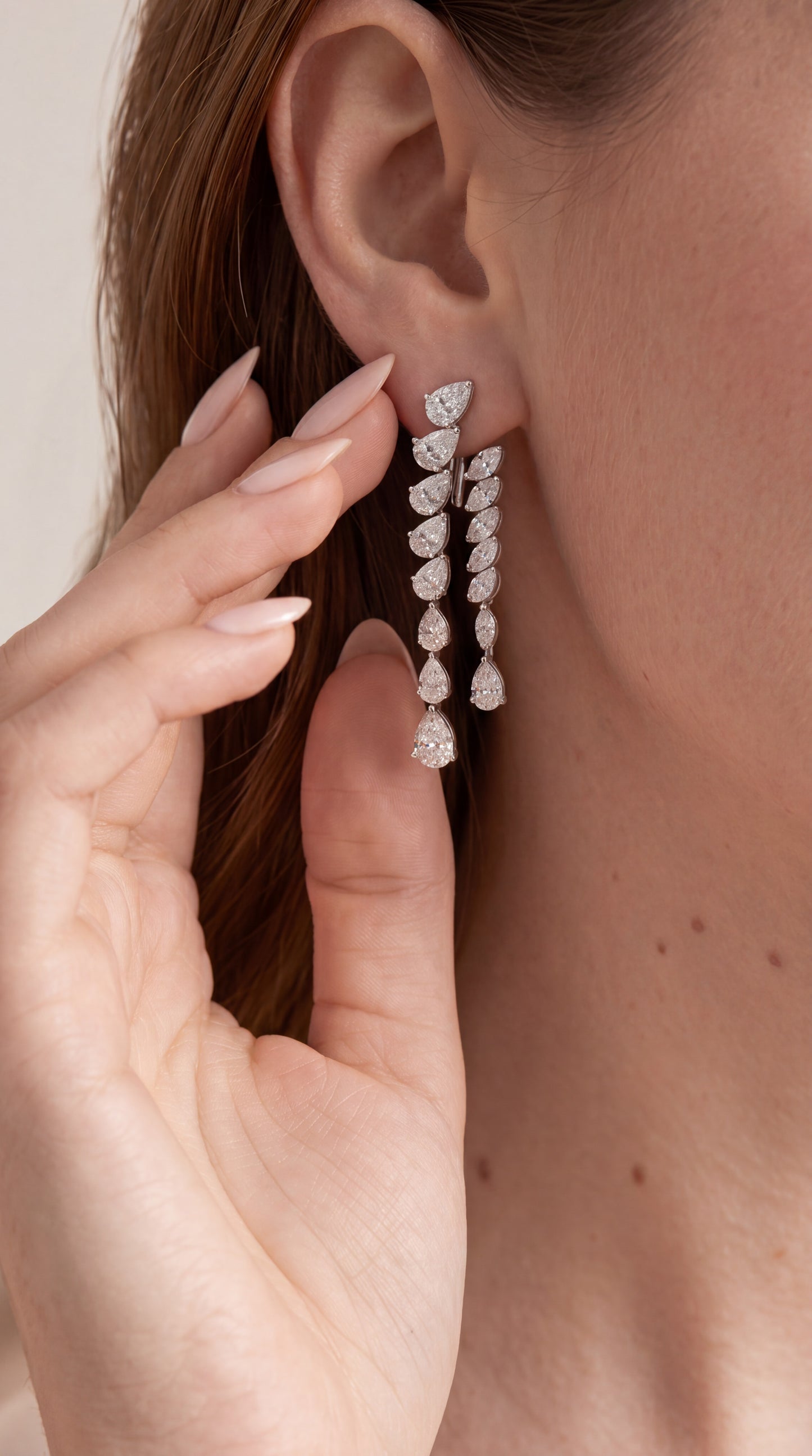 Pear & Marquise Two Line Earring (ARJS4108)