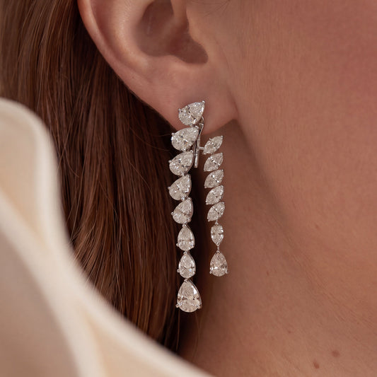 Pear & Marquise Two Line Earring (ARJS4108)