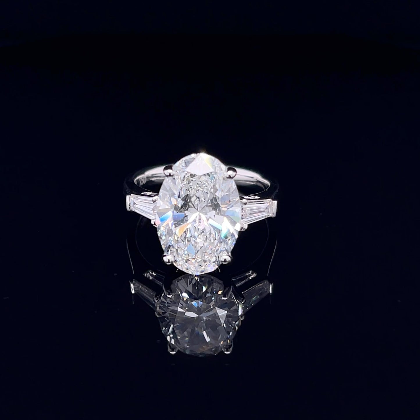 5 Carat Oval With Side Baguette Ring (ARJS3838)