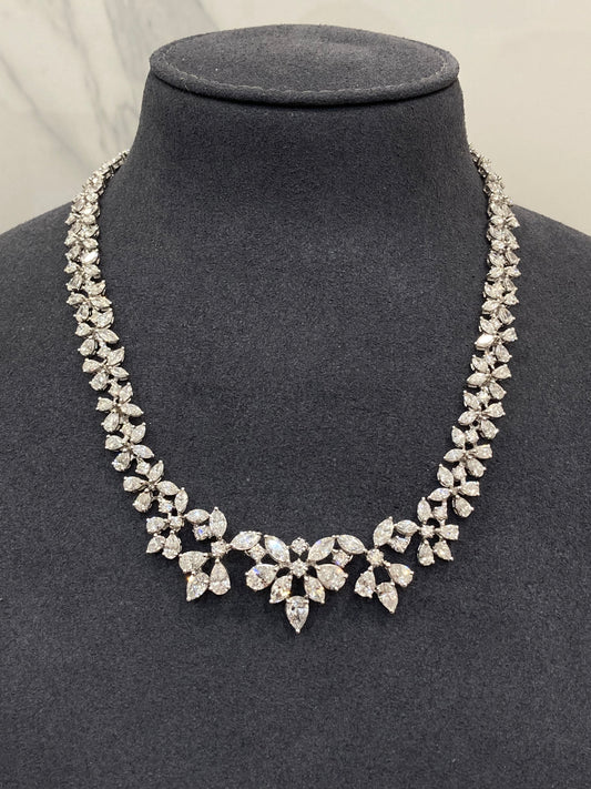PEAR & MARQUISE FULL DIAMOND NECKLACE
