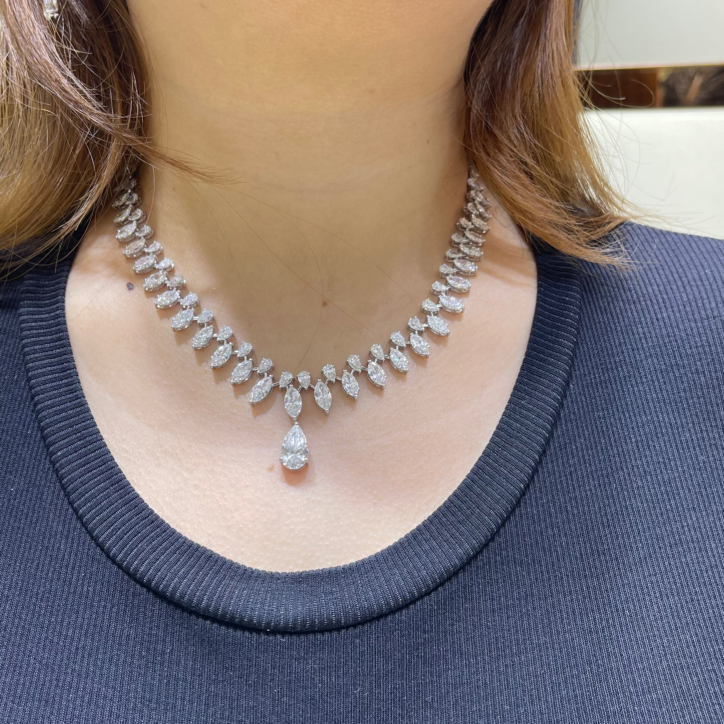 Pear & Marquise Necklace  (ARJS4090)