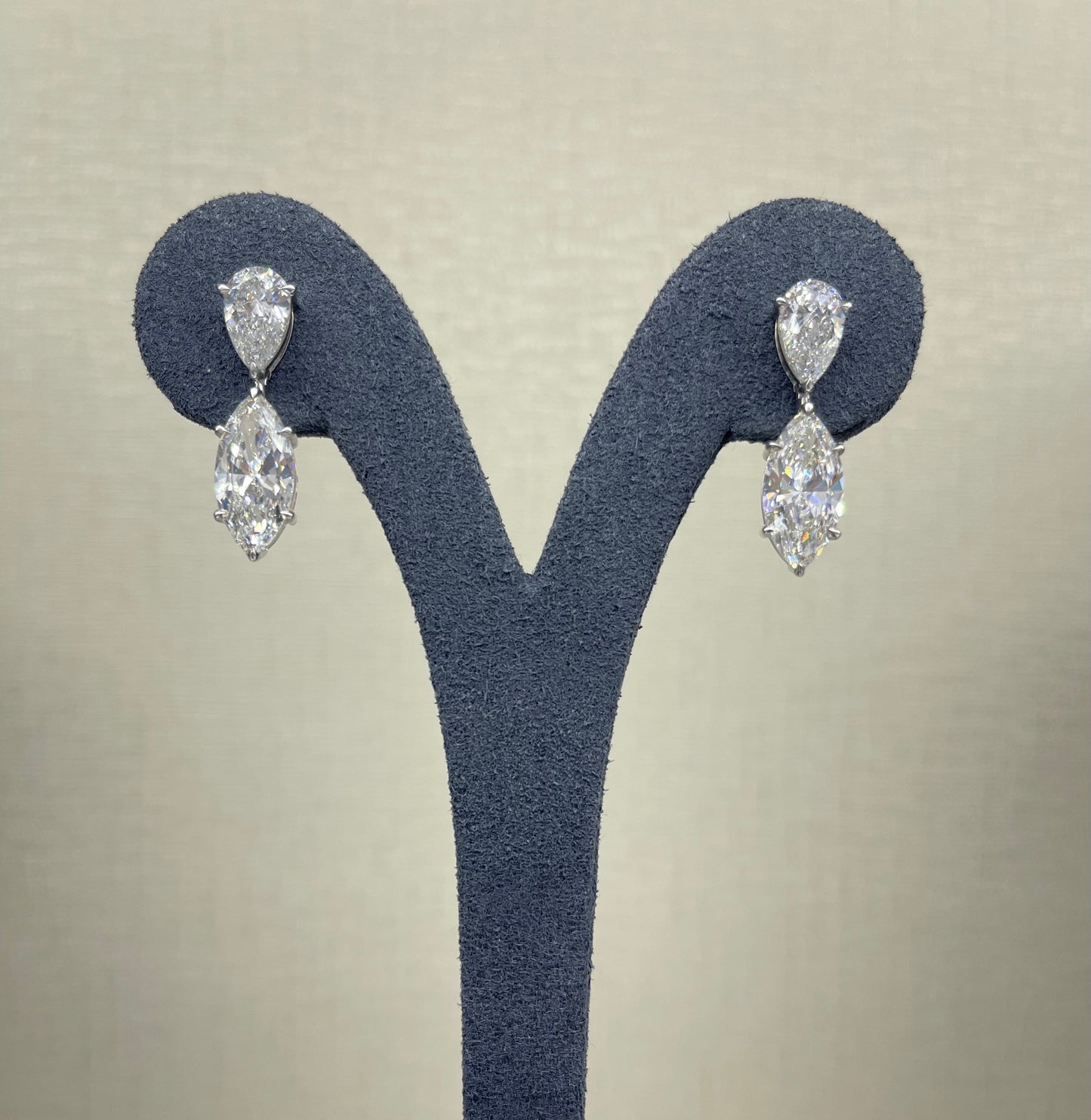 3CT Each Marquise w. 1.5CT Pear Earring (LARJS3748)