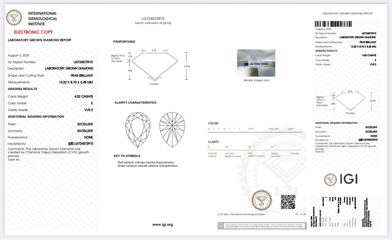 4CT Pear w.2CT Each Oval Earring (LARJS3558)