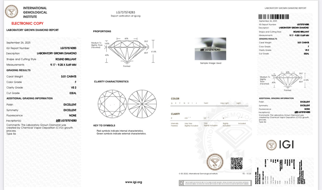 3CT Each Round Diamond Earring (LARJS3776)