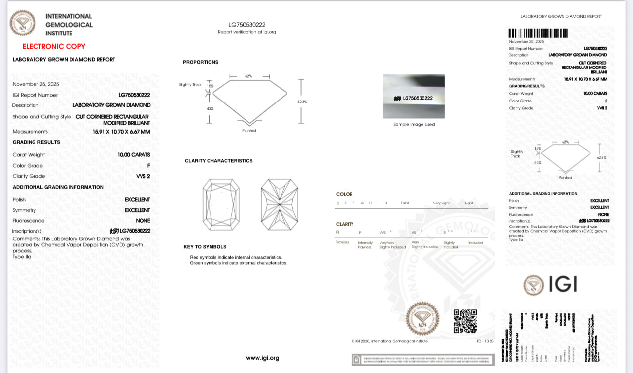 10CT RADIANT DIAMOND WITH SIDE BAGUETTE