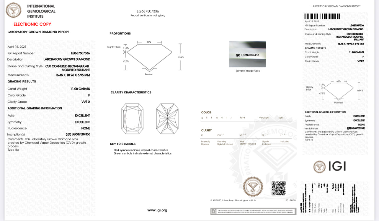 11 CT RADIANT DIAMOND WITH SIDE BAGUETTE
