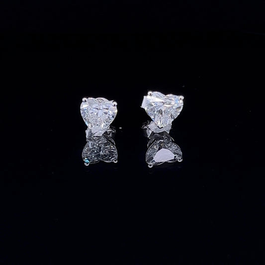 2 CARAT EACH HEART EARRINGS  (KJE9638)