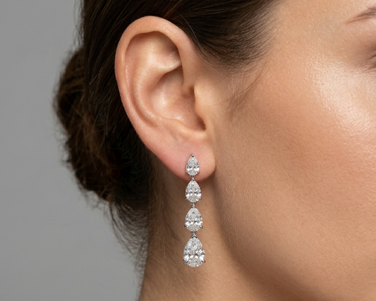 1 Carat Pear Graduation Earring (ARJS4064)
