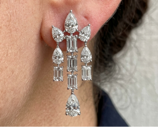PEAR & EMERLAD EARRING (ARJS3523)