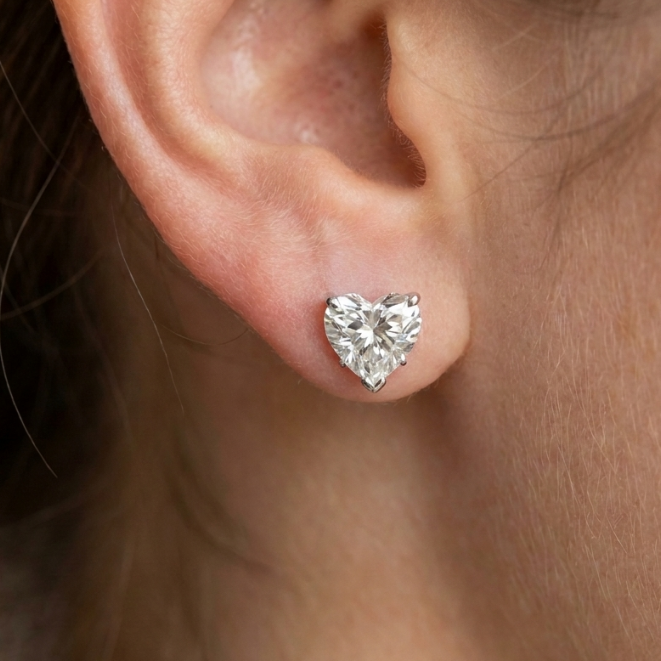 2.6CT EACH HEART DIAMOND STUD EARRING (LARJS3598)
