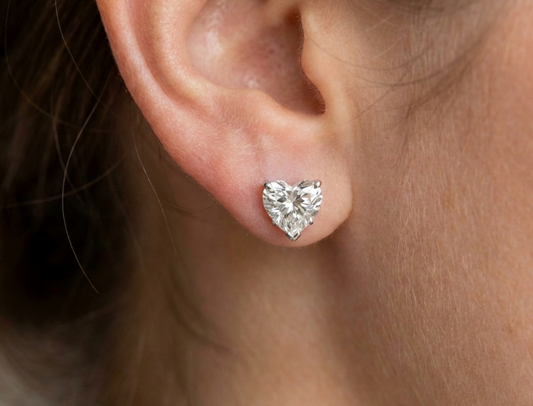 2.6CT EACH HEART DIAMOND STUD EARRING (LARJS3598)